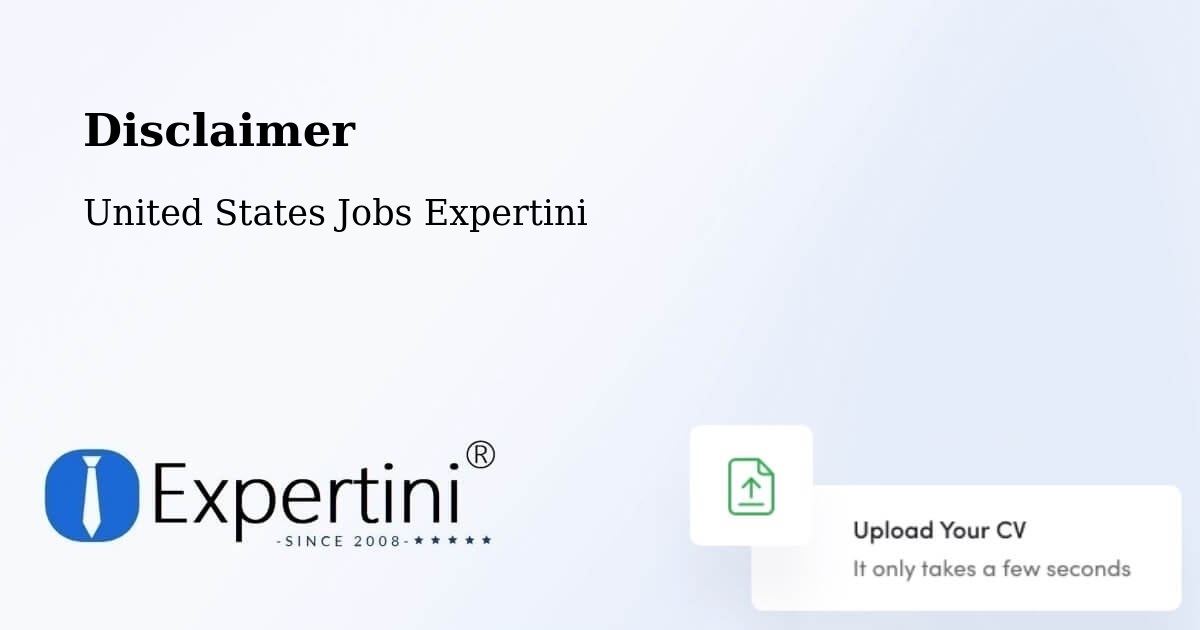 Disclaimer – Des Plaines - United States Jobs Expertini